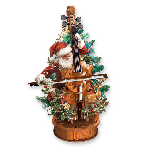 Christmas Concerto Cello Mechanical DIY Kit,3D Wooden Music Box