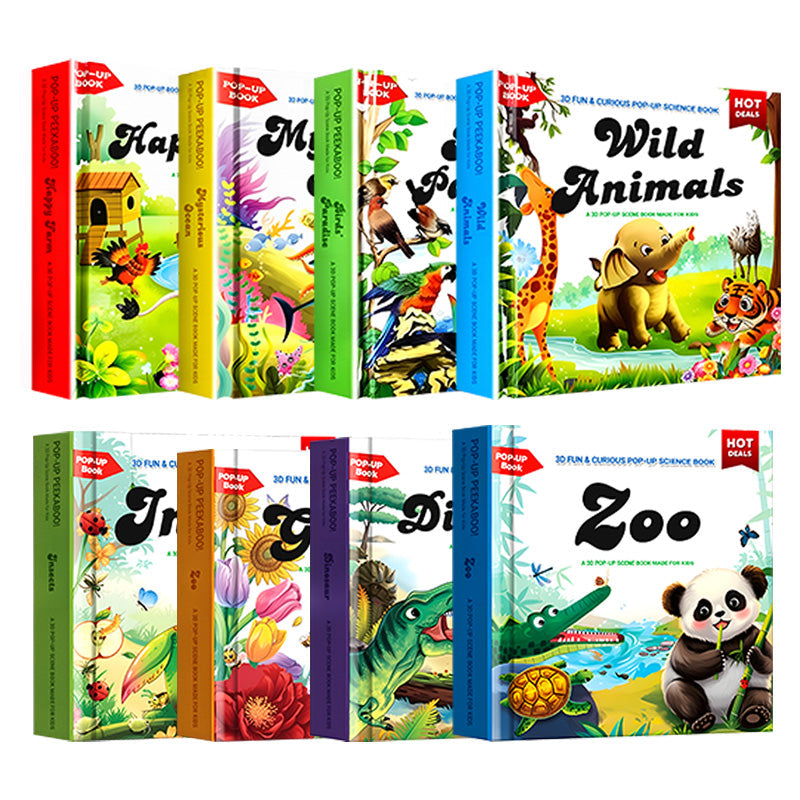 ✨【Kids' Interactive Animal-Themed 3D Pop-Up Books】✨