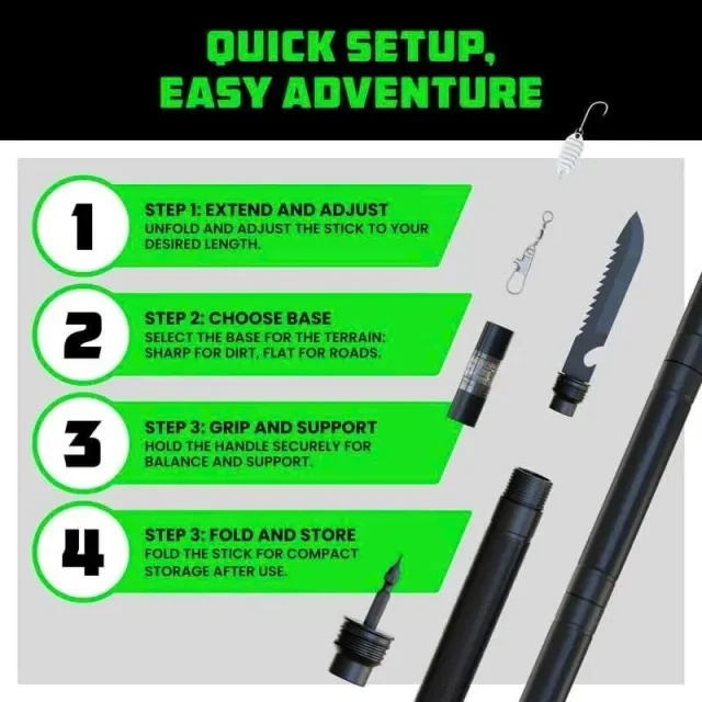 🎁 Limited Time🚶Tactical Hiking Stick w/ Integrated Survival Kit (Perfect Gift💙)
