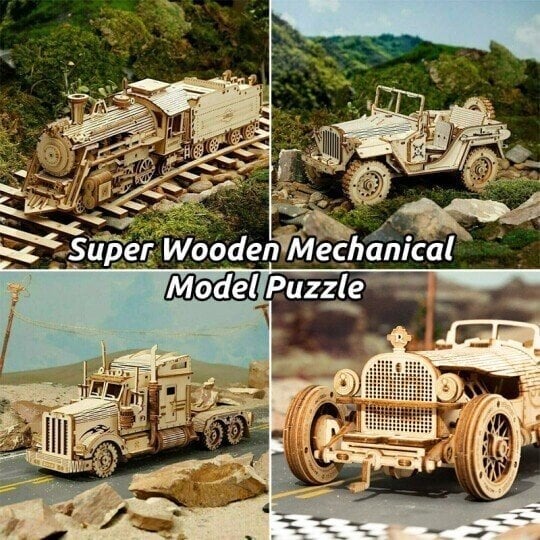 🎉🎉Christmas 48% OFF - Super Wooden Mechanical Model Puzzle Set(Buy 2 Free Shipping)