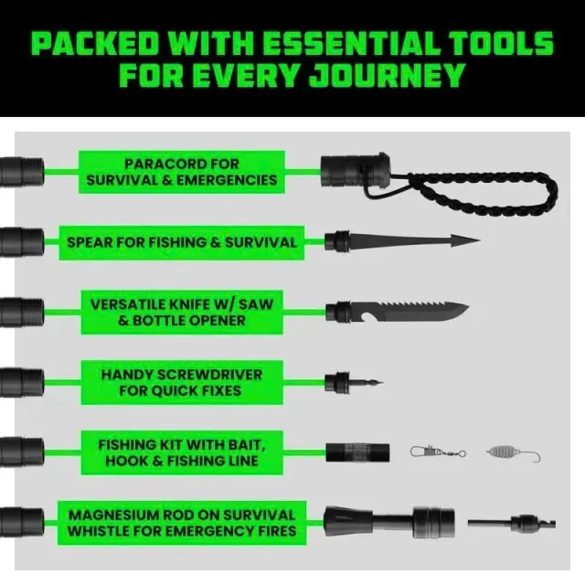 🎁 Limited Time🚶Tactical Hiking Stick w/ Integrated Survival Kit (Perfect Gift💙)
