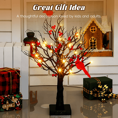 🏆LAST DAY SALE 49% OFF -  Vintage Glowing Cardinal Tree With Berries