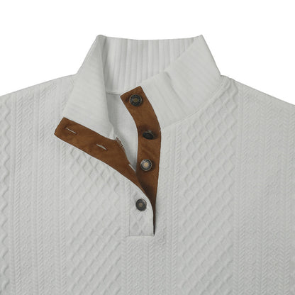 Men's Outdoor Casual Stand Cashmere Button Long Sleeve Sweater