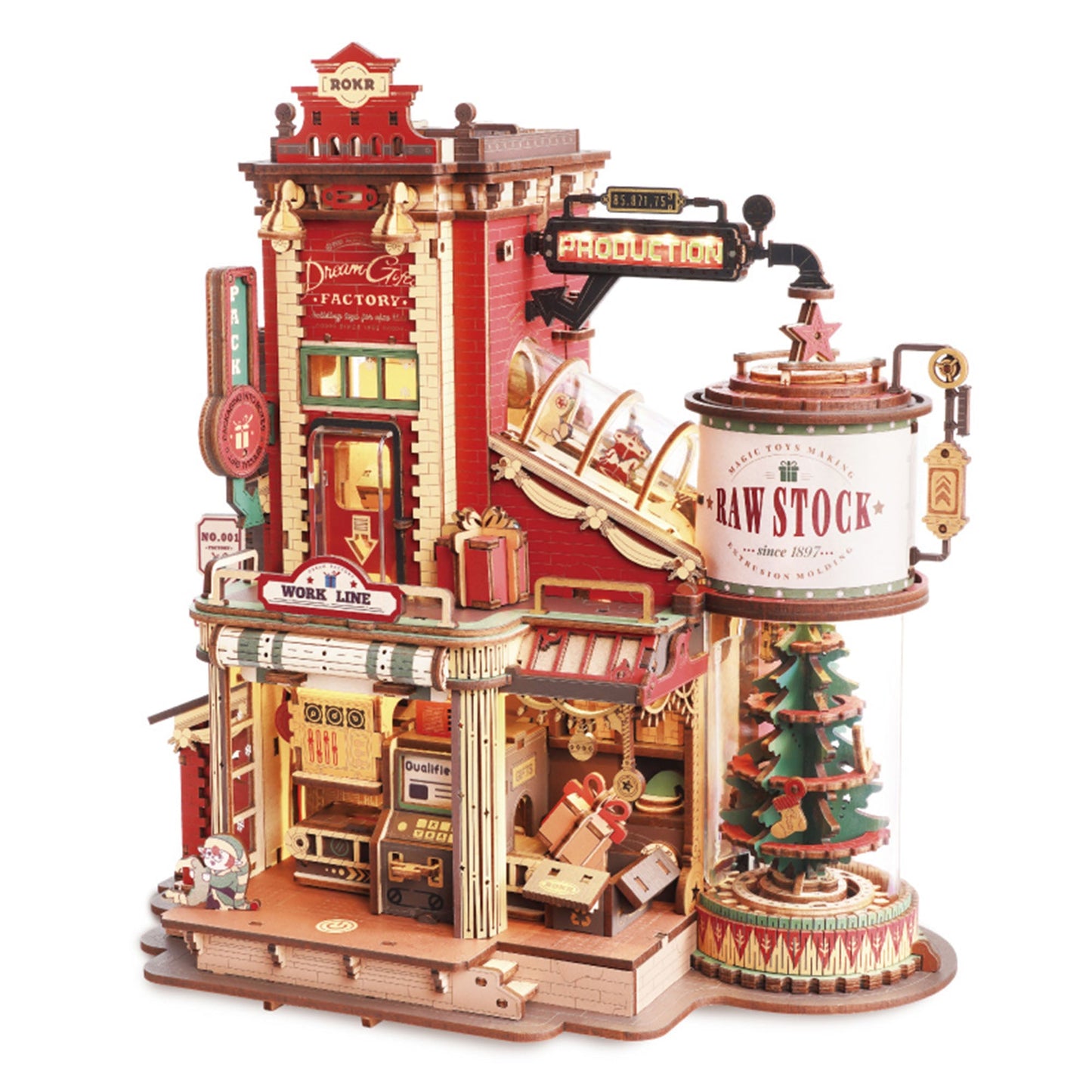 ROOKR Christmas Dream Gift Factory Wooden Music Box