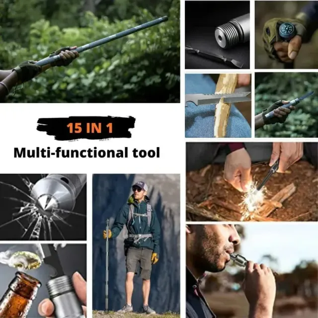 🎁 Limited Time🚶Tactical Hiking Stick w/ Integrated Survival Kit (Perfect Gift💙)